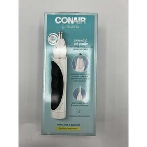 Conair Girlbomb Nose Ear Face & Brow Trimmer Set w/ LED Light – New